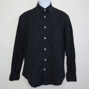 Andrea Palombini* Men's Long Sleeve Button Down Curved Hem‎ Floral Shirt~ Medium